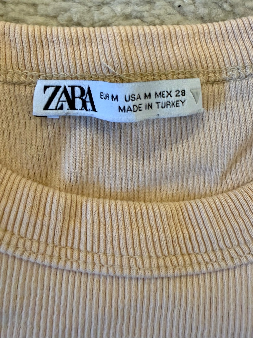 ZARA Light Beige Stretch Ribbed Racerback Tank - Picture 3 of 3